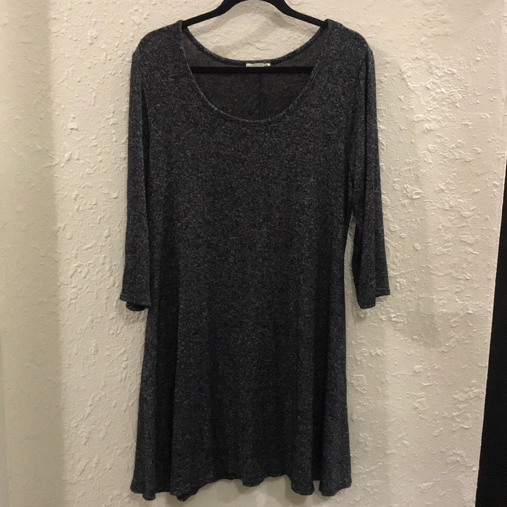 Pinc long sleeve casual swing dress